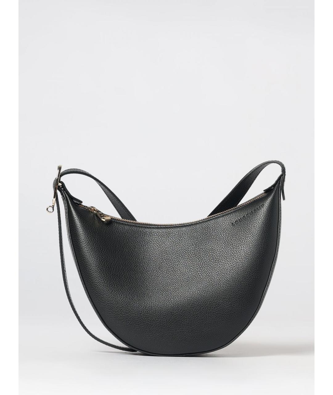 LONGCHAMP Черная кожаная сумка через плечо, фото 4