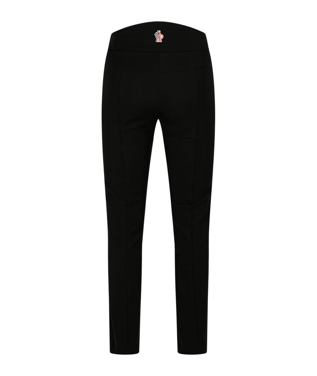 MONCLER GRENOBLE Черные полиэстеровые брюки узкие, фото 2