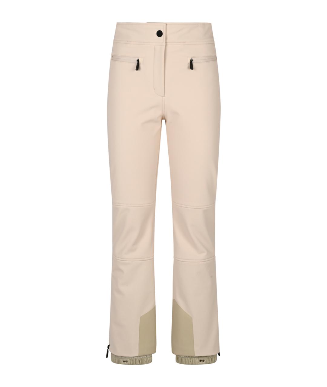 MONCLER GRENOBLE Бежевые полиэстеровые спортивные брюки и шорты, фото 1