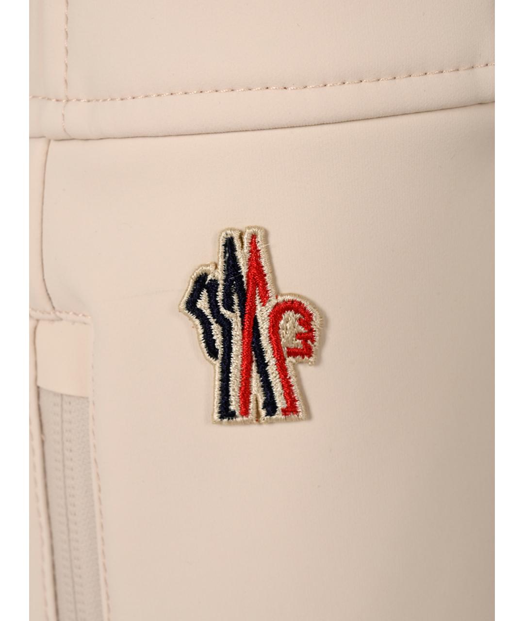 MONCLER GRENOBLE Бежевые полиэстеровые спортивные брюки и шорты, фото 3