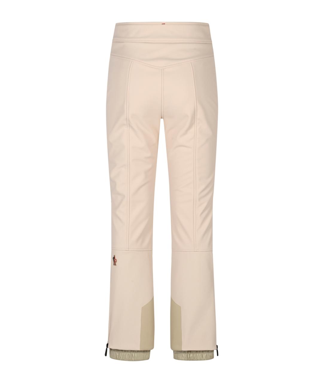 MONCLER GRENOBLE Бежевые полиэстеровые спортивные брюки и шорты, фото 2