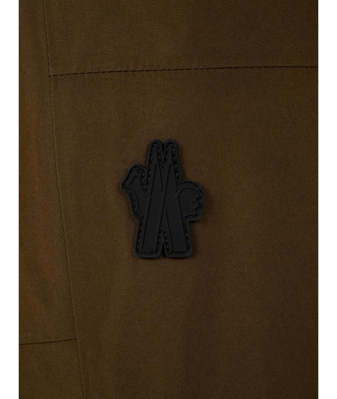 MONCLER GRENOBLE Коричневые полиэстеровые повседневные брюки, фото 3