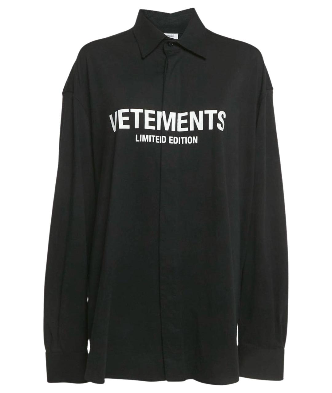 VETEMENTS Черная хлопковая кэжуал рубашка, фото 1