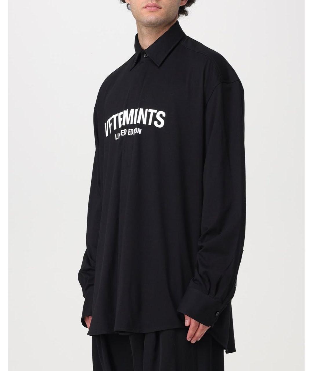 VETEMENTS Черная хлопковая кэжуал рубашка, фото 6