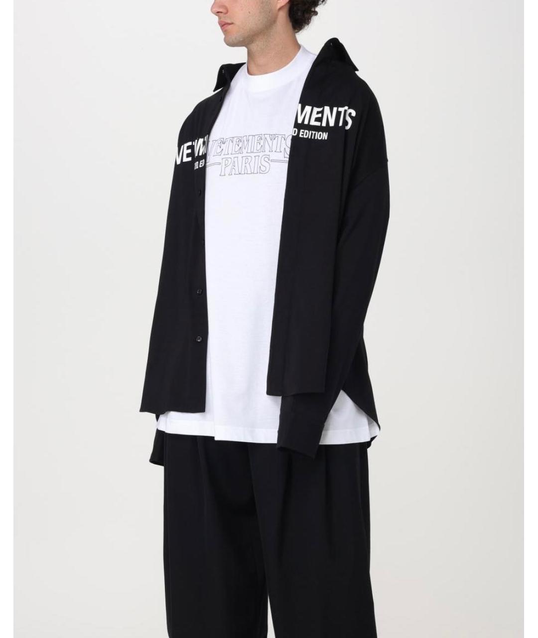 VETEMENTS Черная хлопковая кэжуал рубашка, фото 8