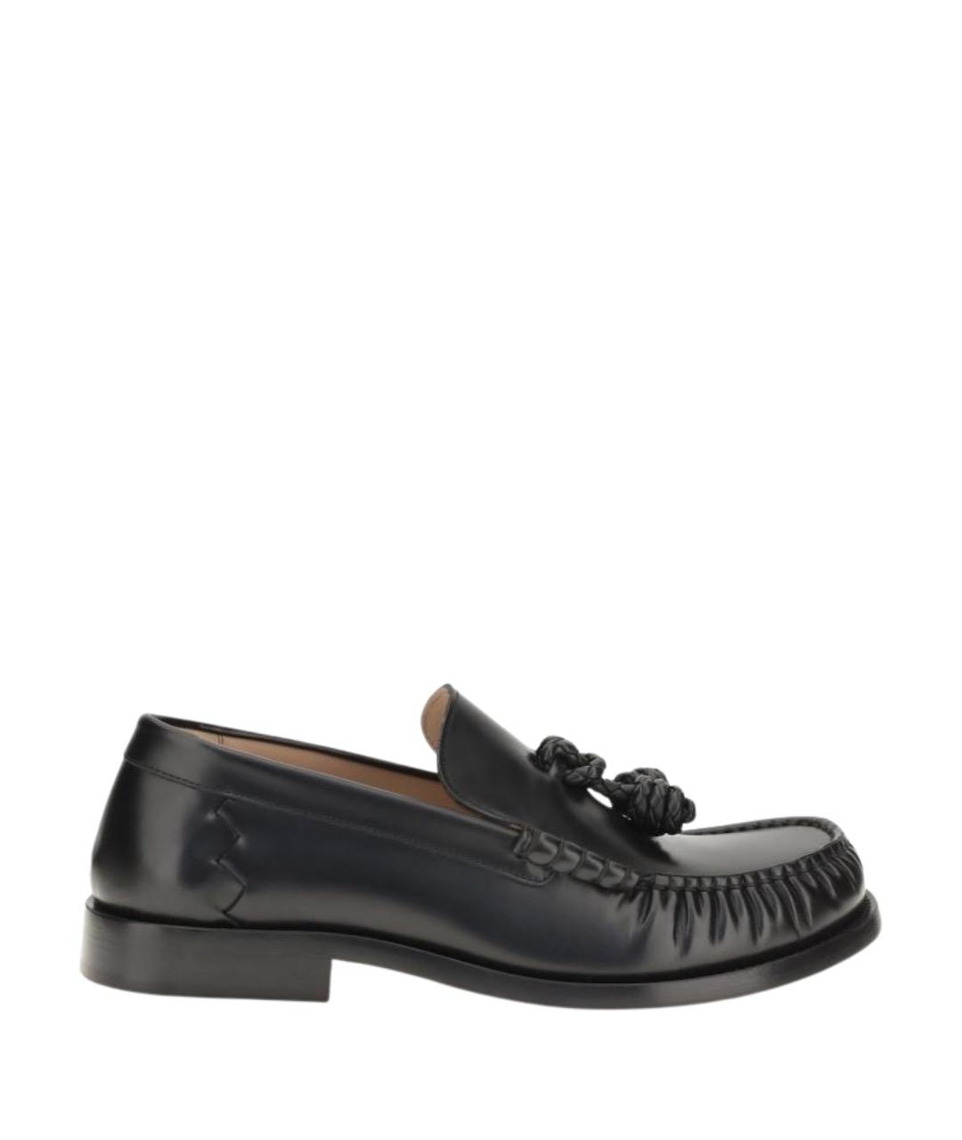 BOTTEGA VENETA Черные кожаные лоферы, фото 1