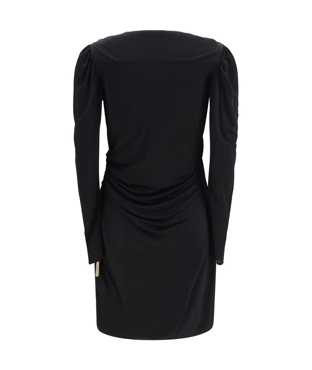 BALMAIN Черное вискозное коктейльное платье, фото 2