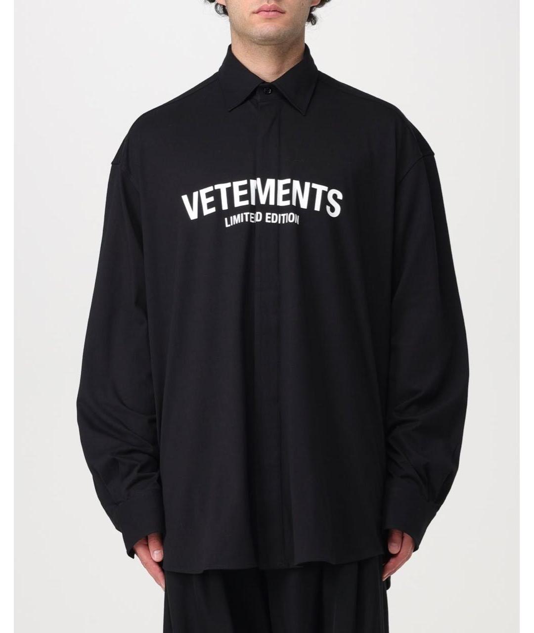 VETEMENTS Черная хлопковая рубашка, фото 4