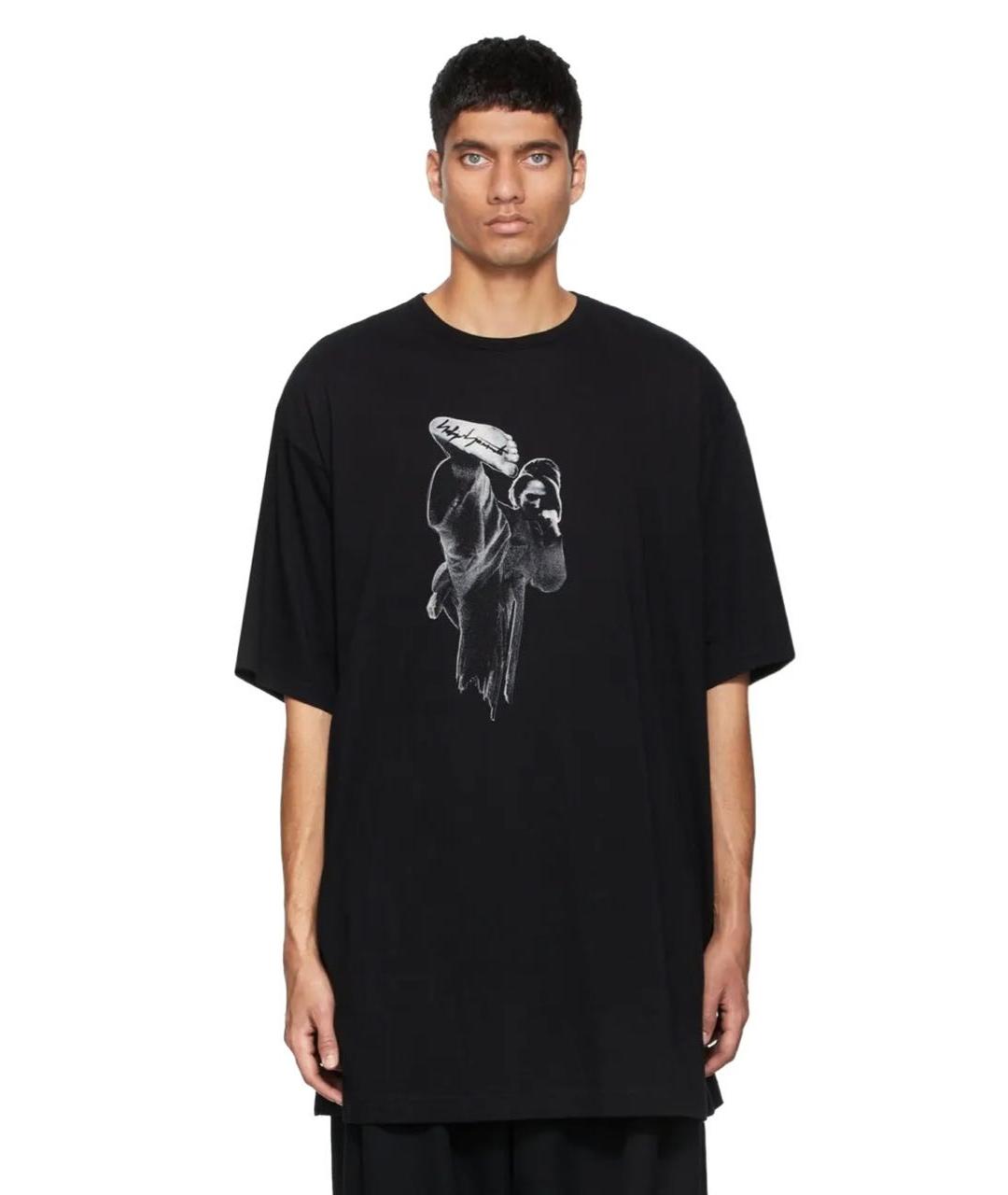 YOHJI YAMAMOTO Черная хлопковая футболка, фото 5
