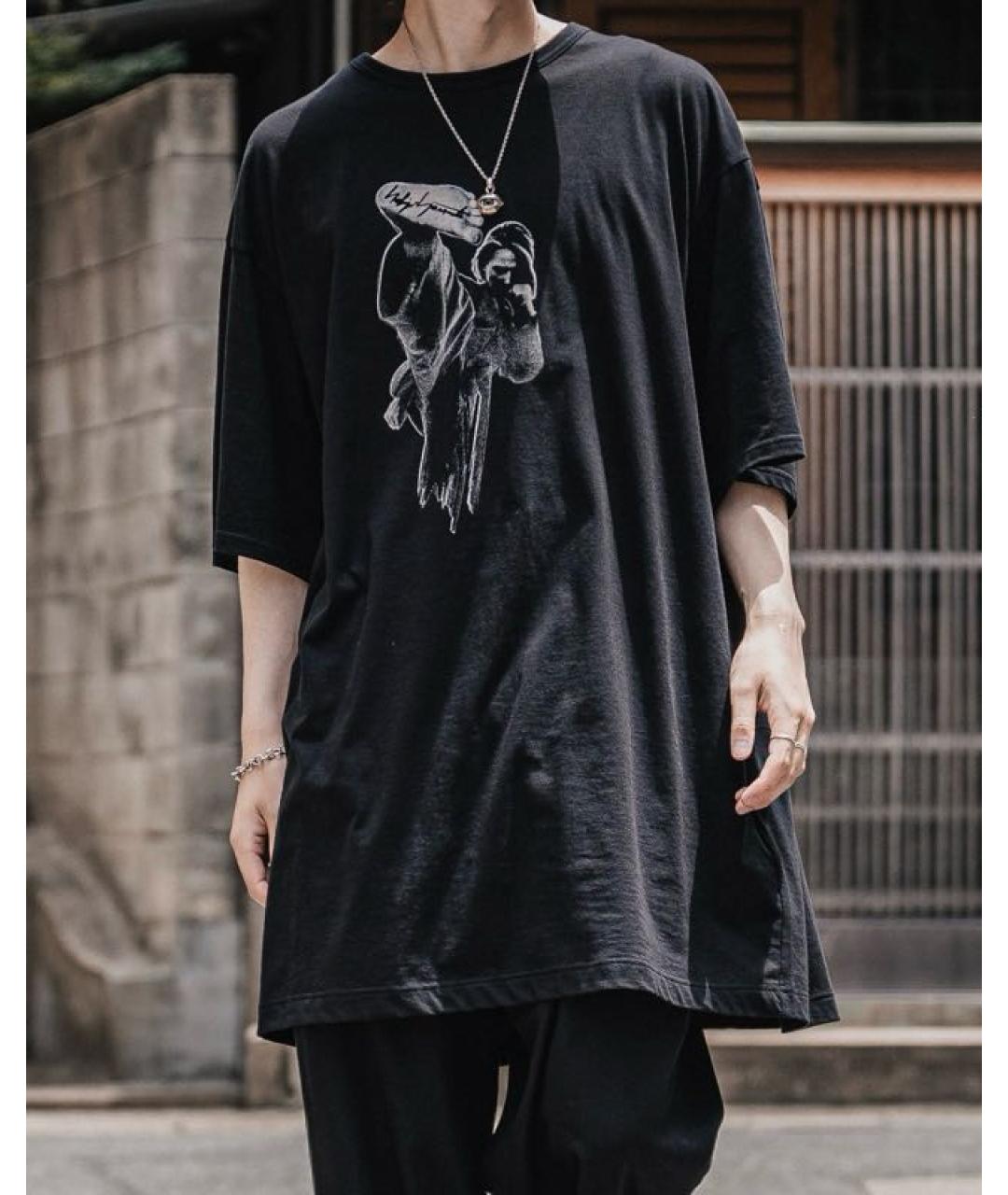 YOHJI YAMAMOTO Черная хлопковая футболка, фото 3