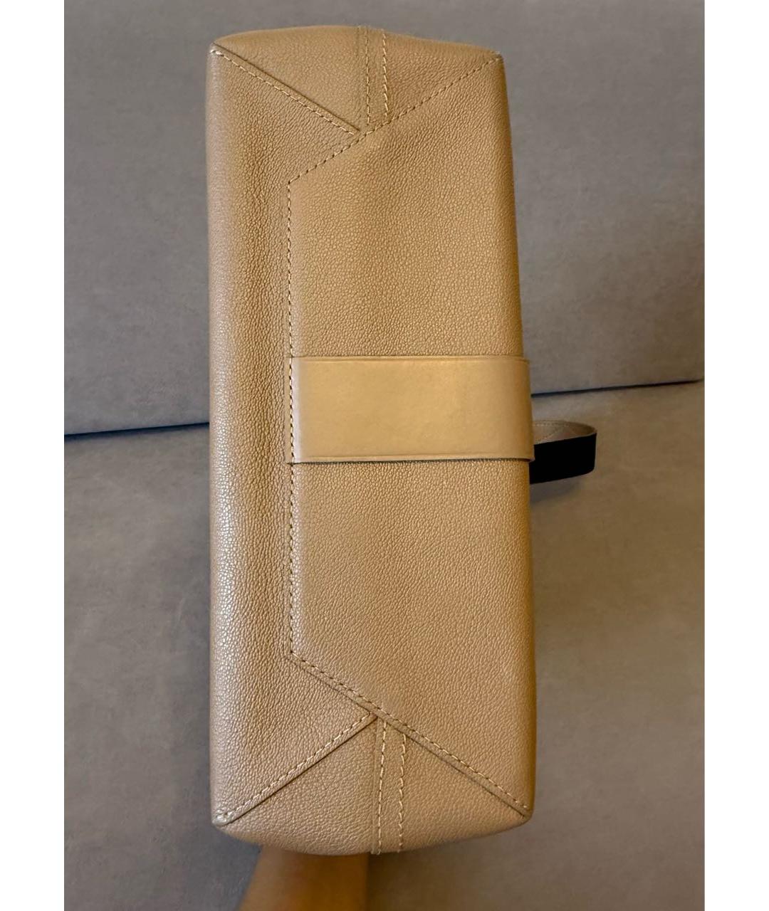 LOUIS VUITTON Бежевая кожаная сумка через плечо, фото 4