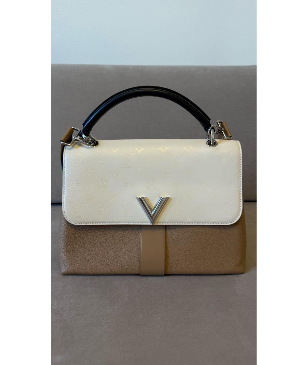 LOUIS VUITTON Бежевая кожаная сумка через плечо, фото 2