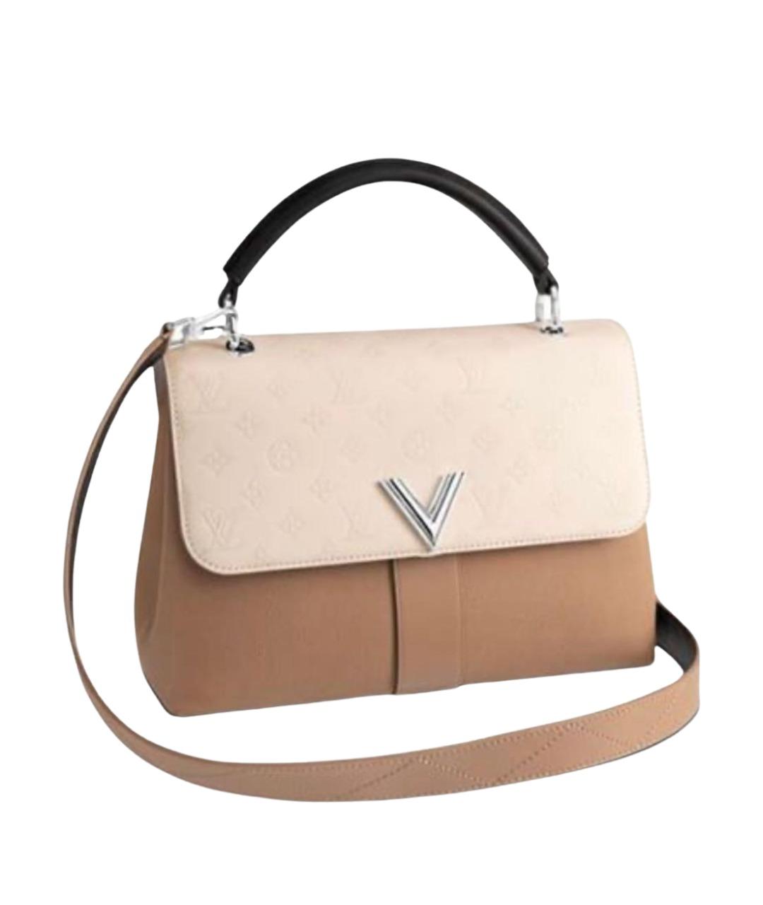 LOUIS VUITTON Бежевая кожаная сумка через плечо, фото 1