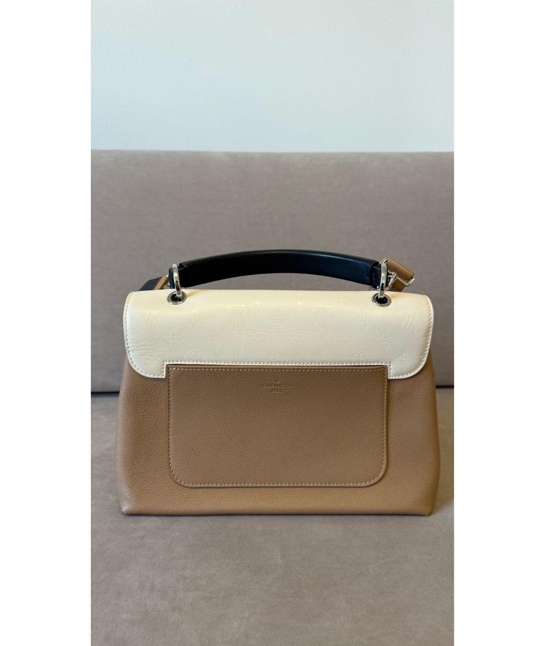 LOUIS VUITTON Бежевая кожаная сумка через плечо, фото 3