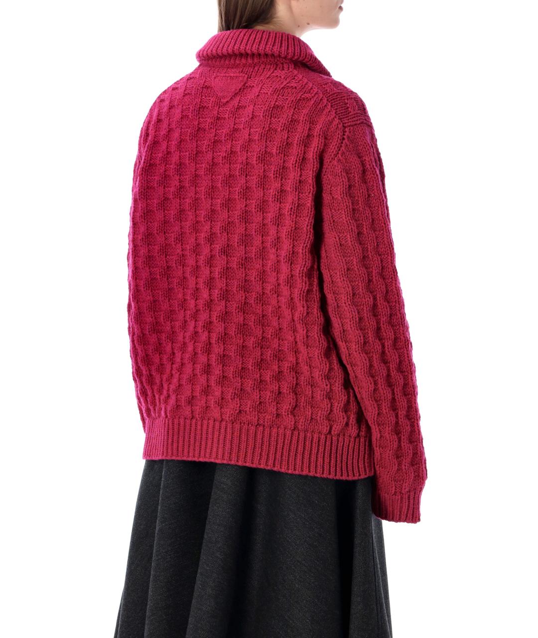PRADA Розовый шерстяной кардиган, фото 3