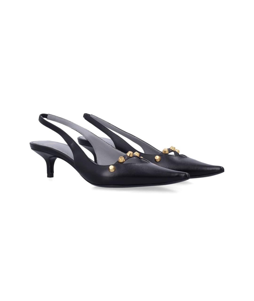 BALENCIAGA Черные кожаные туфли, фото 2