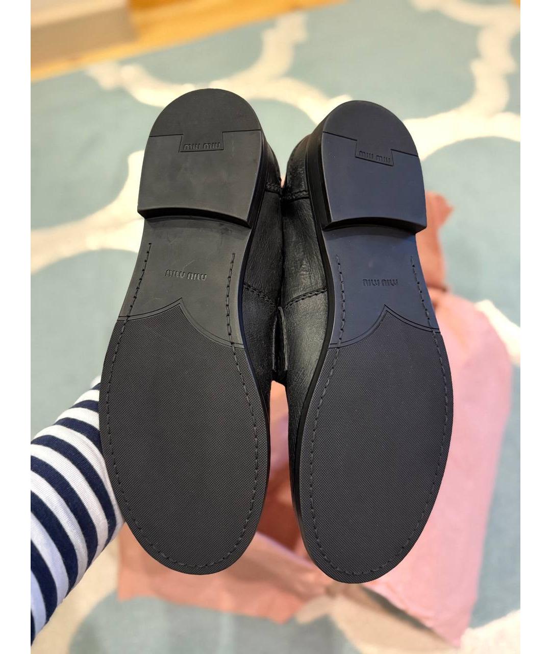 MIU MIU Черные кожаные лоферы, фото 5