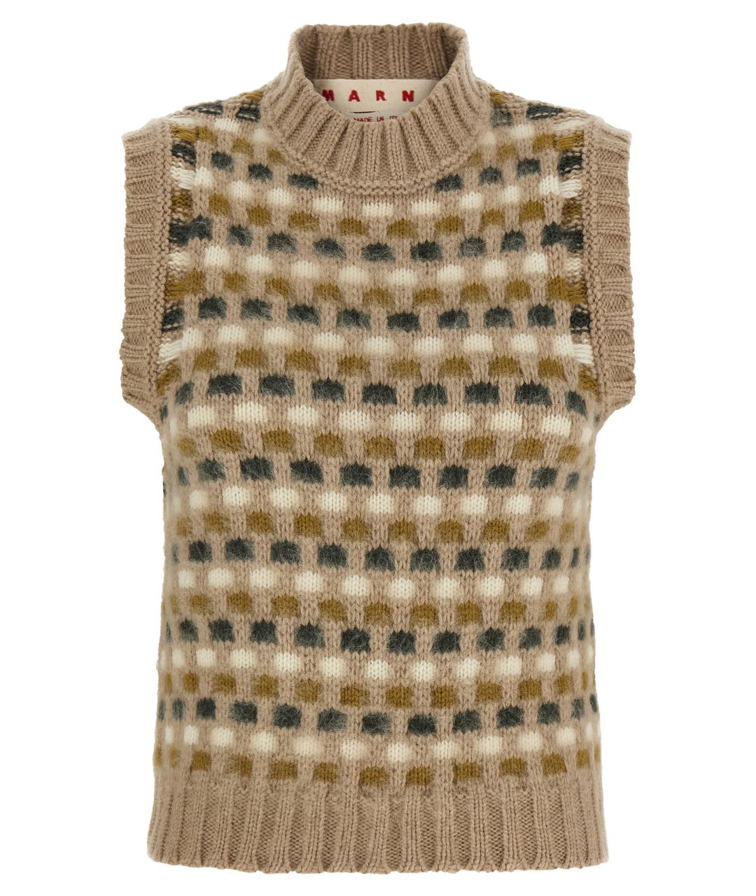 MARNI Бежевая шерстяная жилетка, фото 1