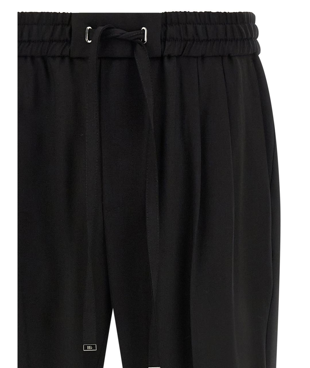 DOLCE&GABBANA Черные шерстяные повседневные брюки, фото 3