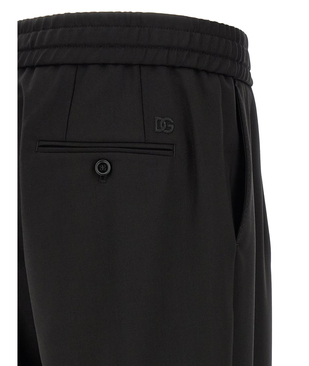 DOLCE&GABBANA Черные шерстяные повседневные брюки, фото 4