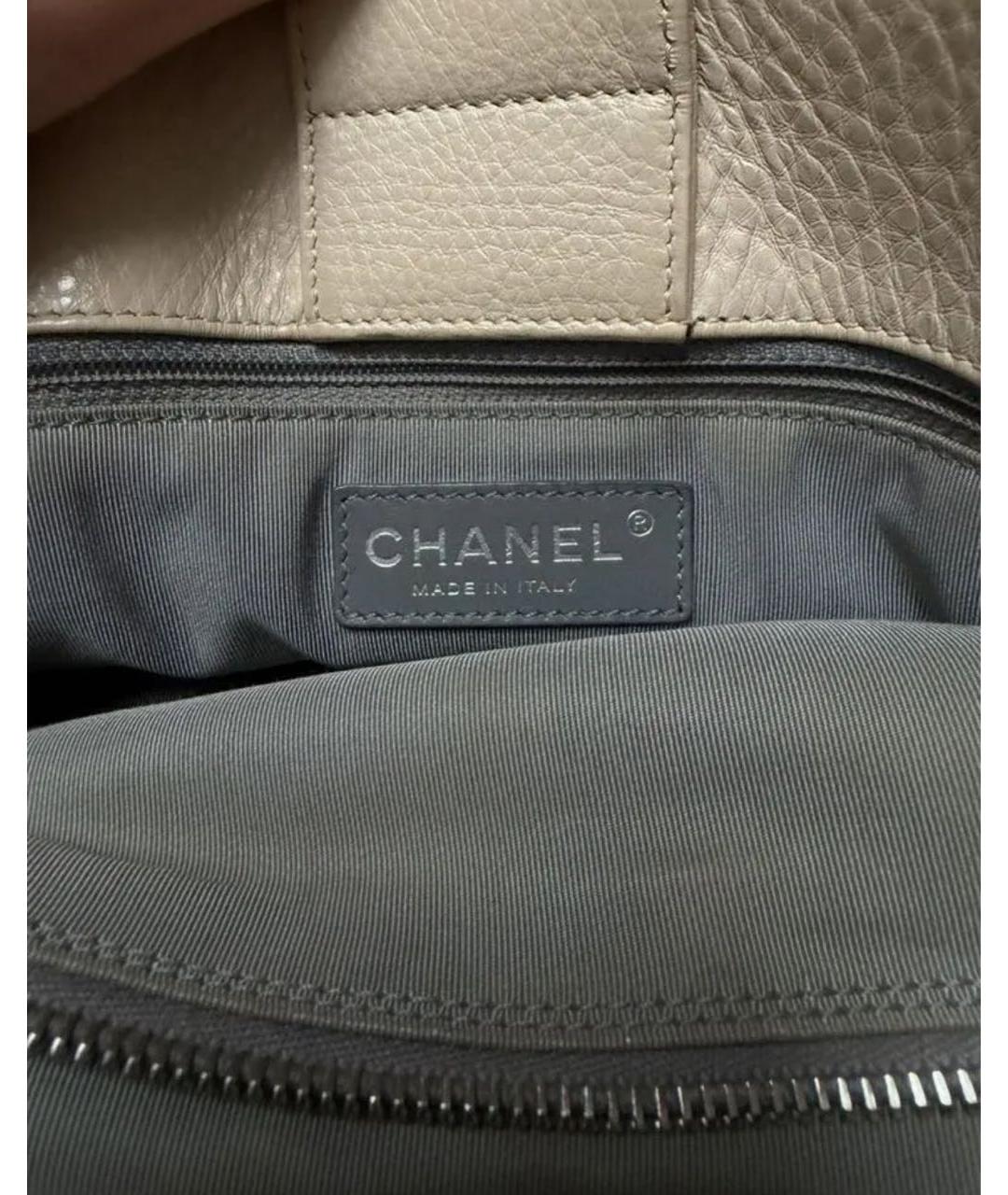 CHANEL Серая кожаная сумка тоут, фото 5
