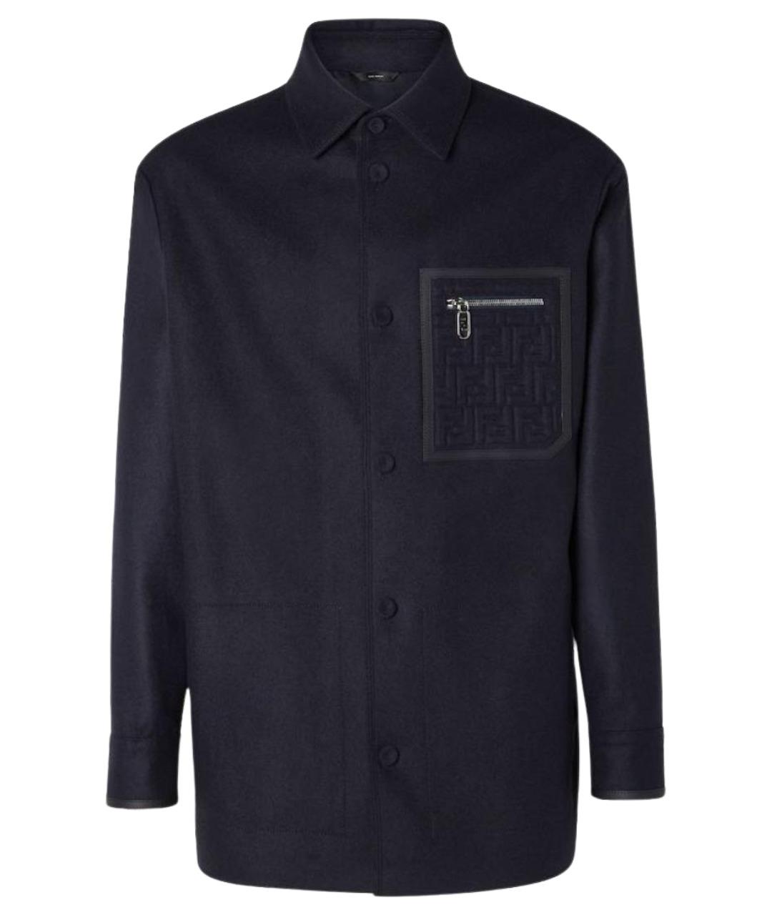 FENDI Темно-синее пальто, фото 1