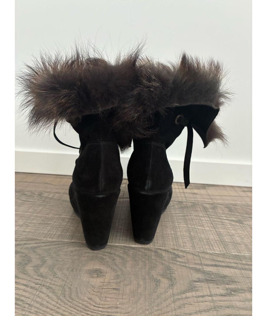 STUART WEITZMAN Черные замшевые полусапоги, фото 3