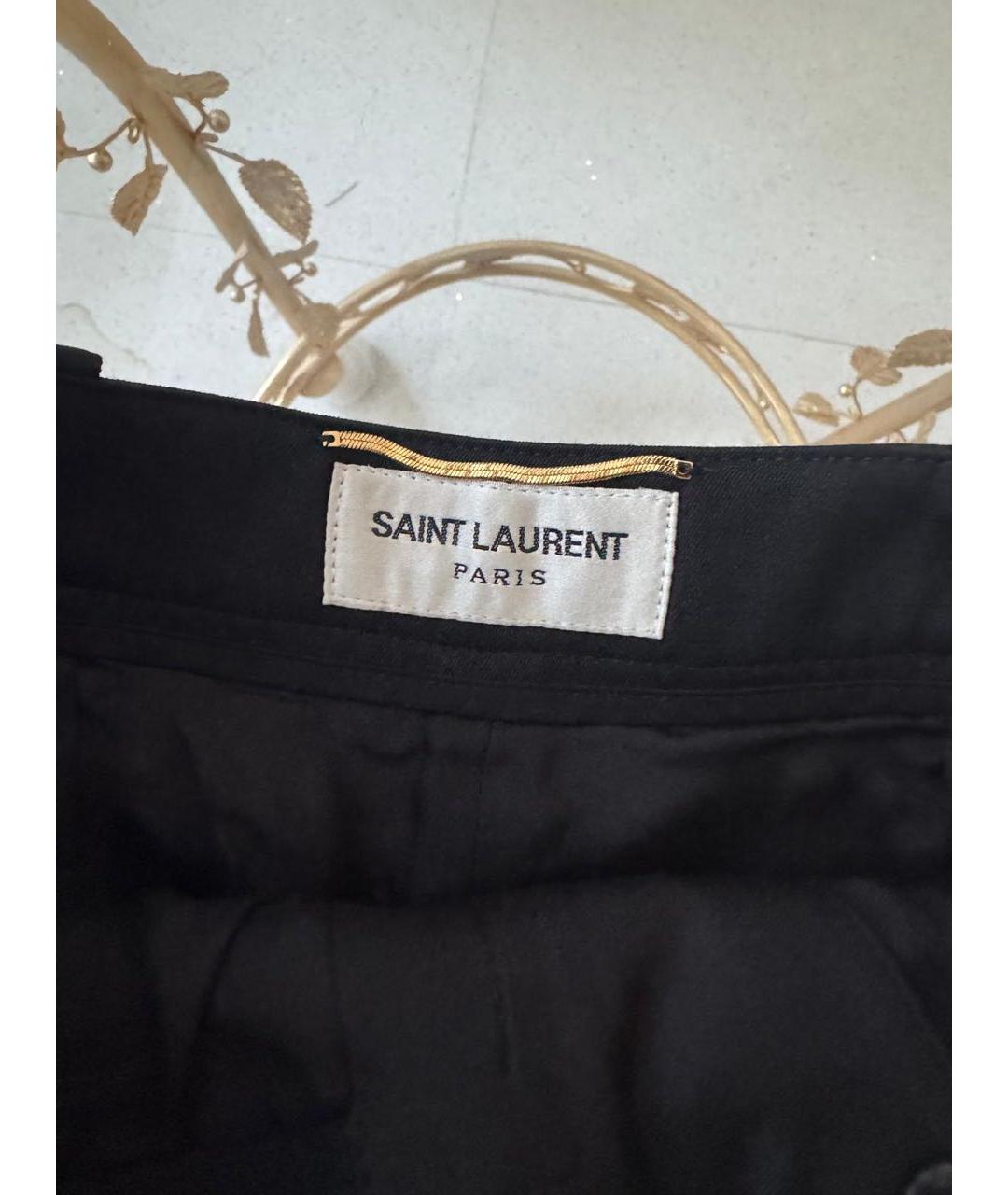 SAINT LAURENT Черные шерстяные шорты, фото 3