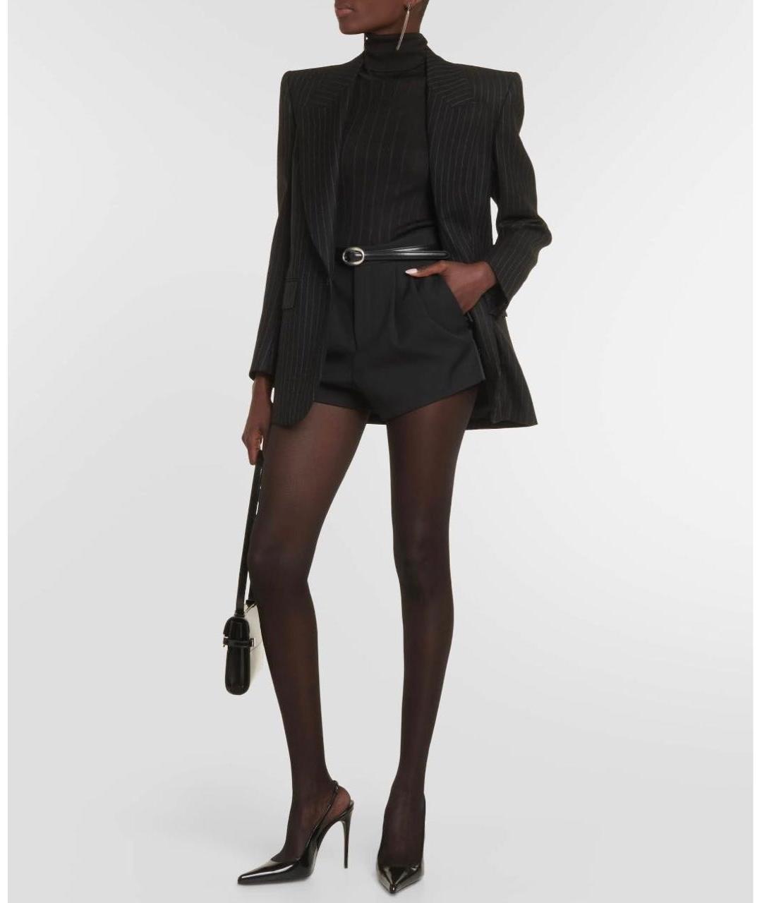 SAINT LAURENT Черные шерстяные шорты, фото 6