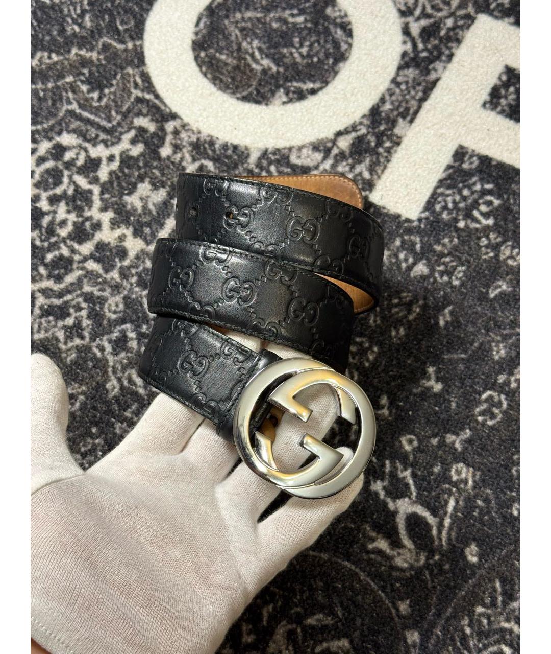 GUCCI Черный кожаный ремень, фото 6