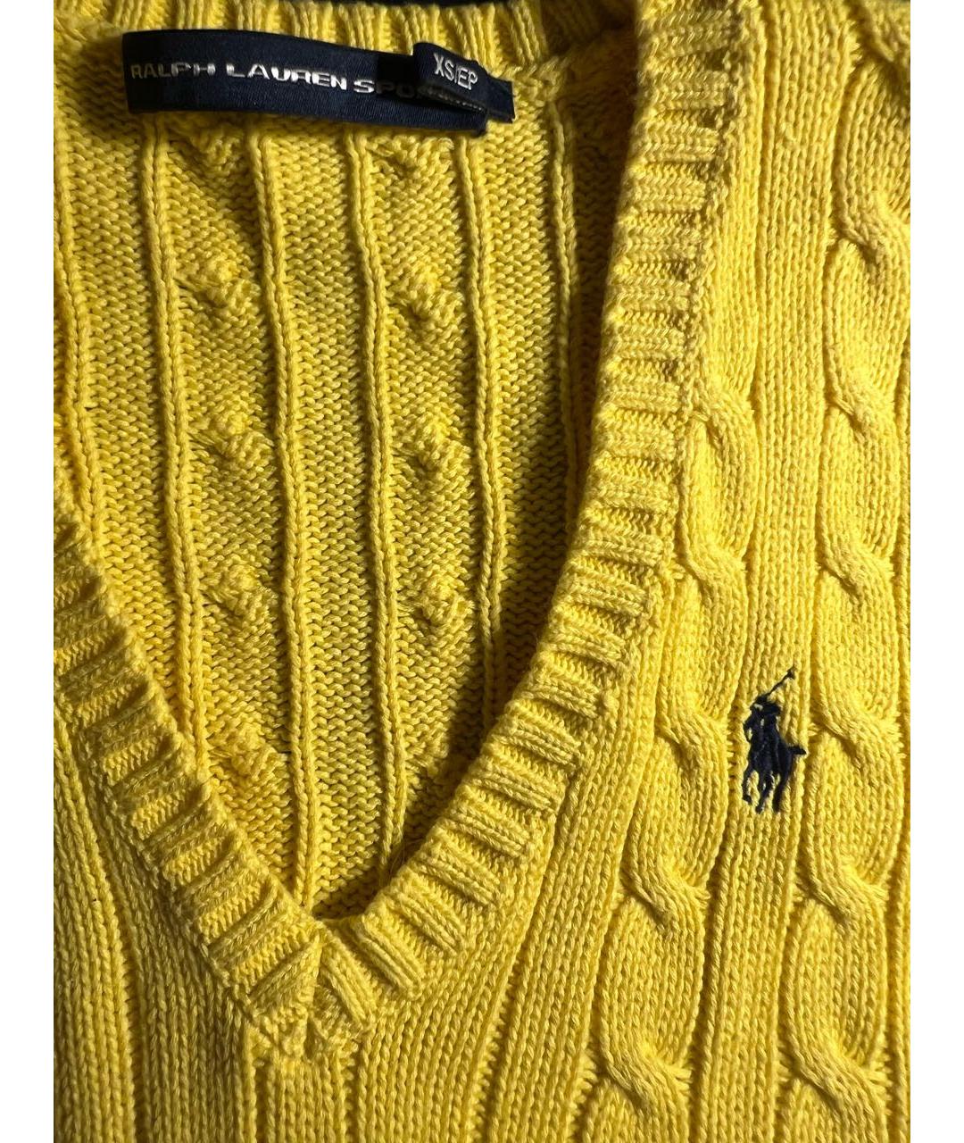 POLO RALPH LAUREN Желтый хлопковый джемпер / свитер, фото 3