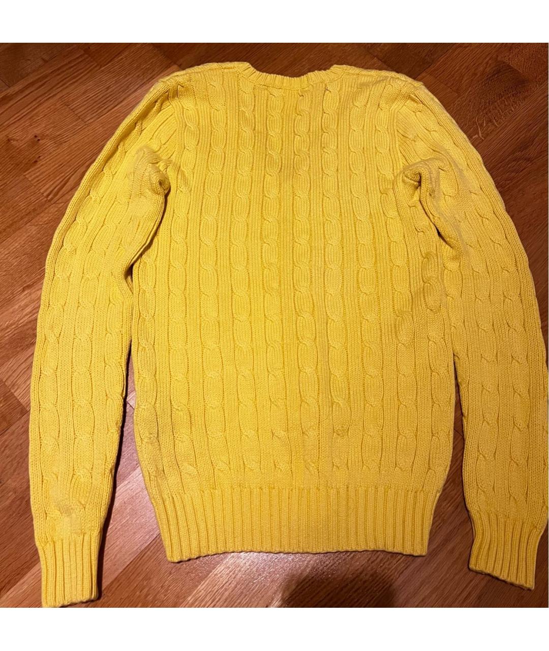 POLO RALPH LAUREN Желтый хлопковый джемпер / свитер, фото 2
