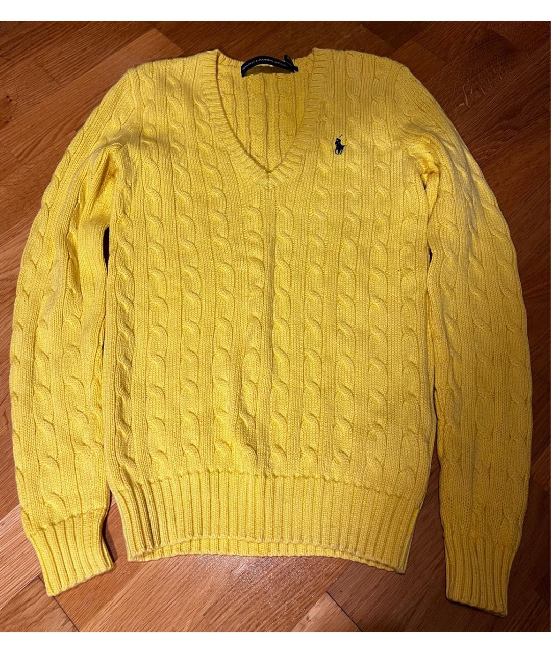 POLO RALPH LAUREN Желтый хлопковый джемпер / свитер, фото 4