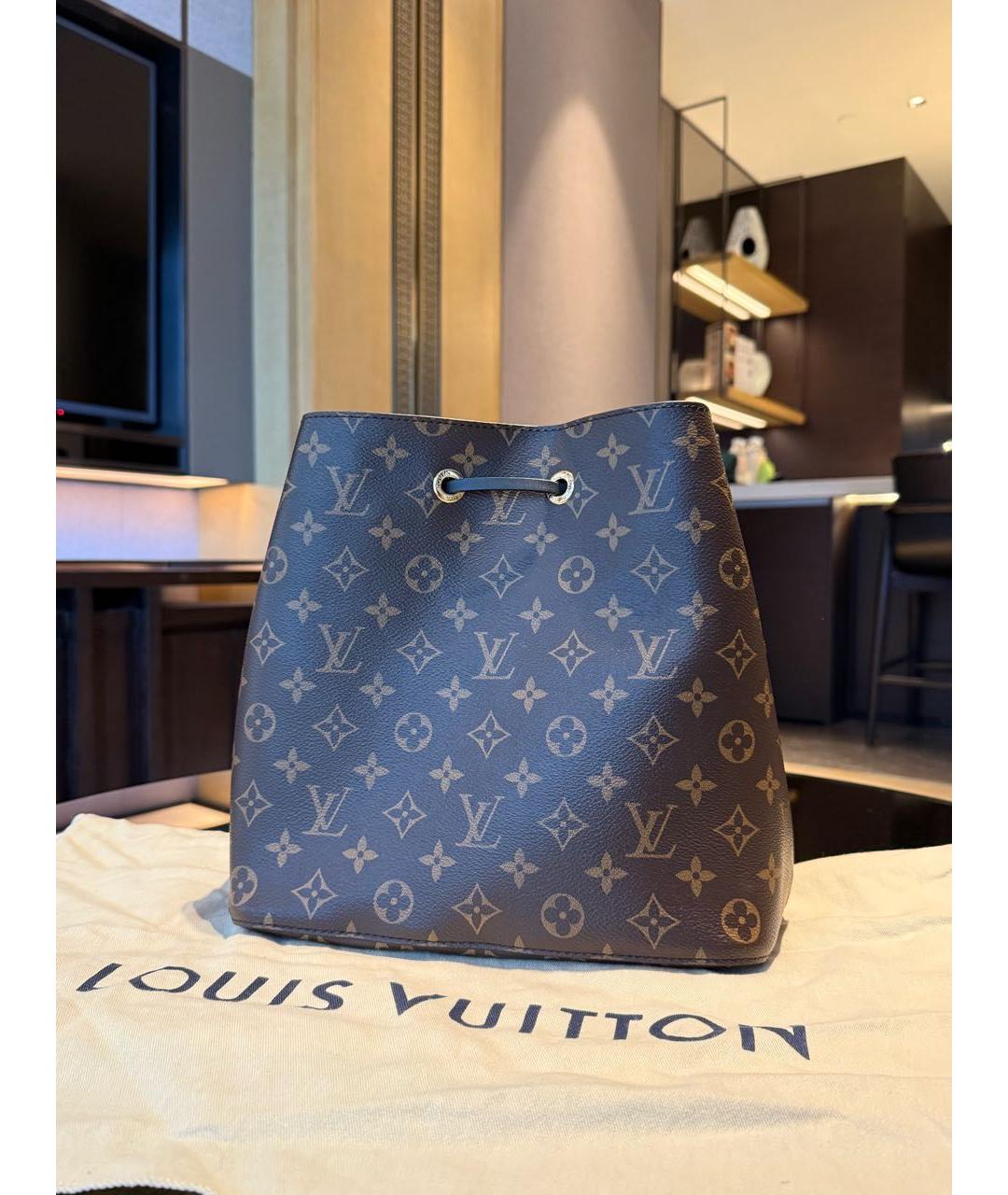 LOUIS VUITTON Черная кожаная сумка тоут, фото 2