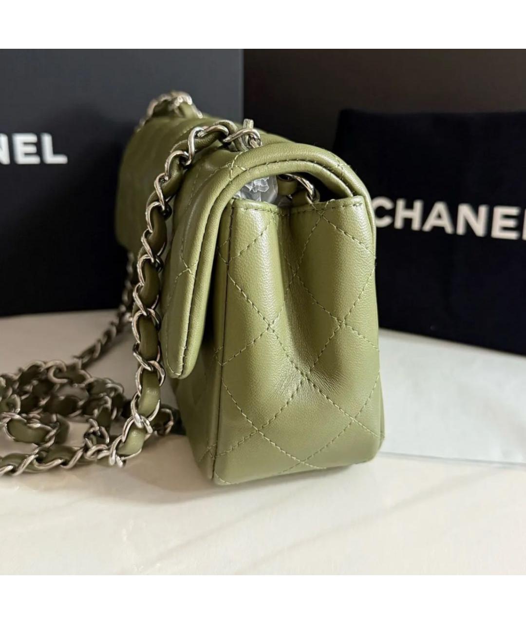 CHANEL Хаки кожаная сумка через плечо, фото 4