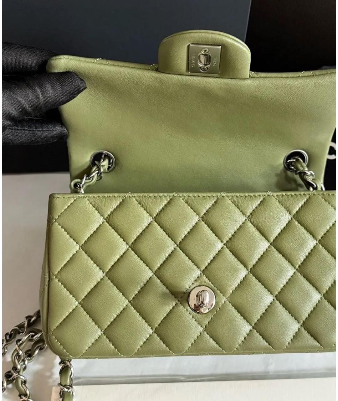 CHANEL Хаки кожаная сумка через плечо, фото 6