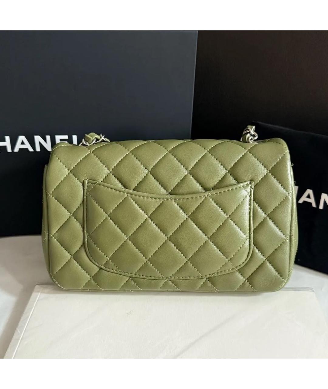 CHANEL Хаки кожаная сумка через плечо, фото 3