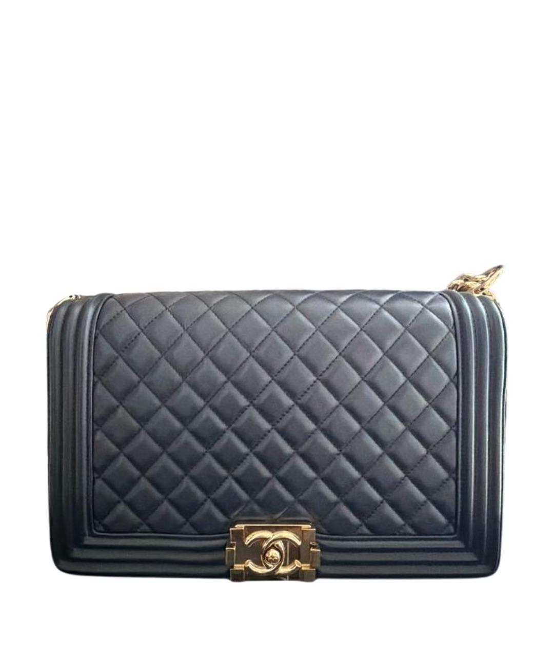 CHANEL Темно-синяя кожаная сумка через плечо, фото 1