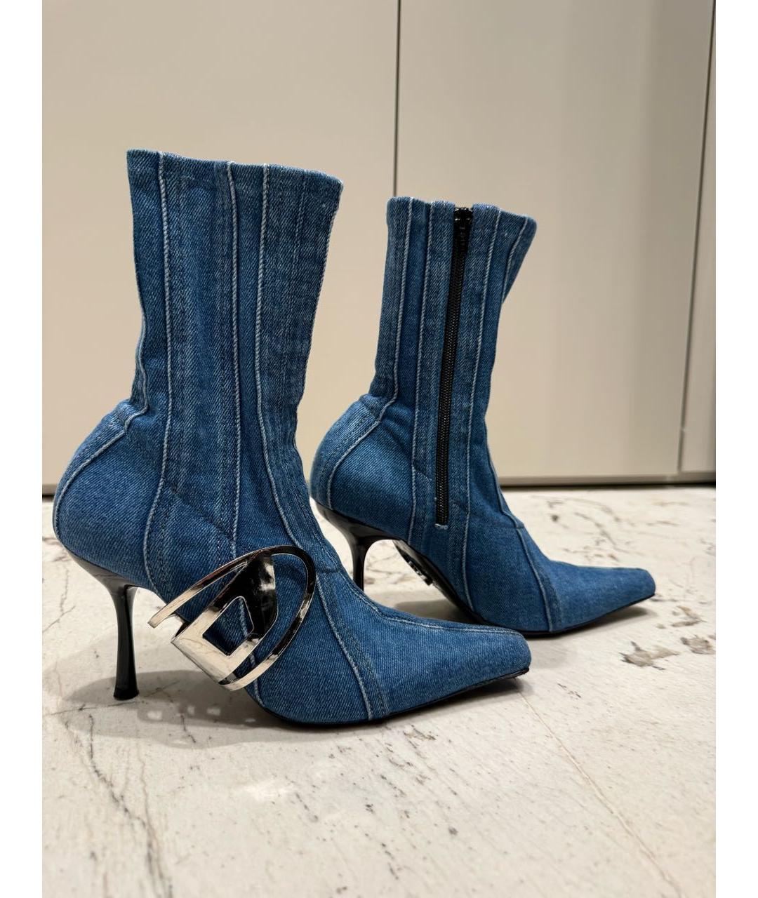 DIESEL Синие текстильные ботильоны, фото 6