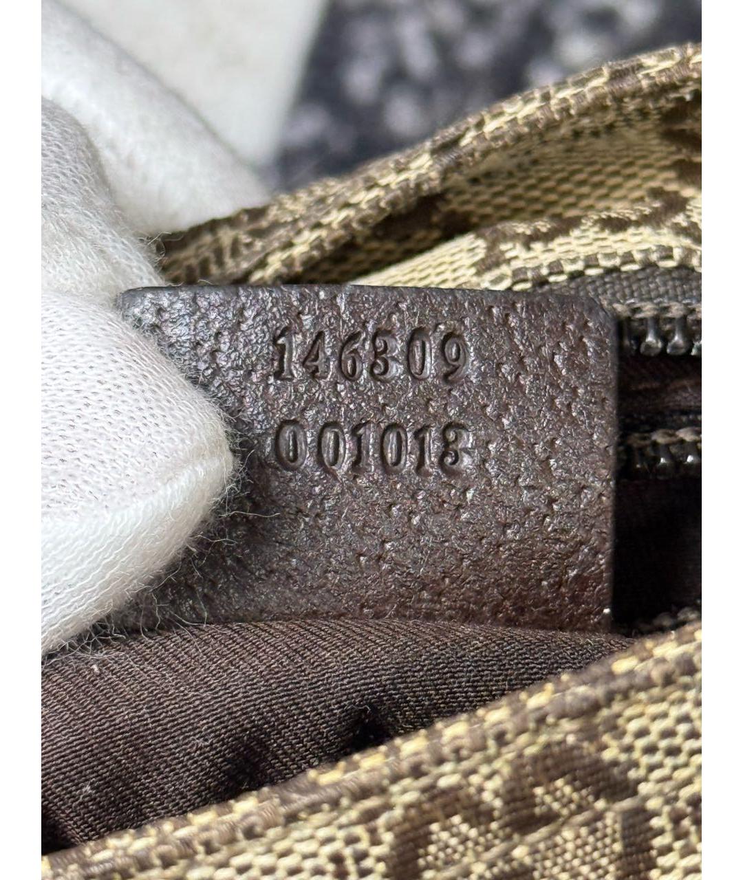 GUCCI Бежевая тканевая сумка на плечо, фото 6