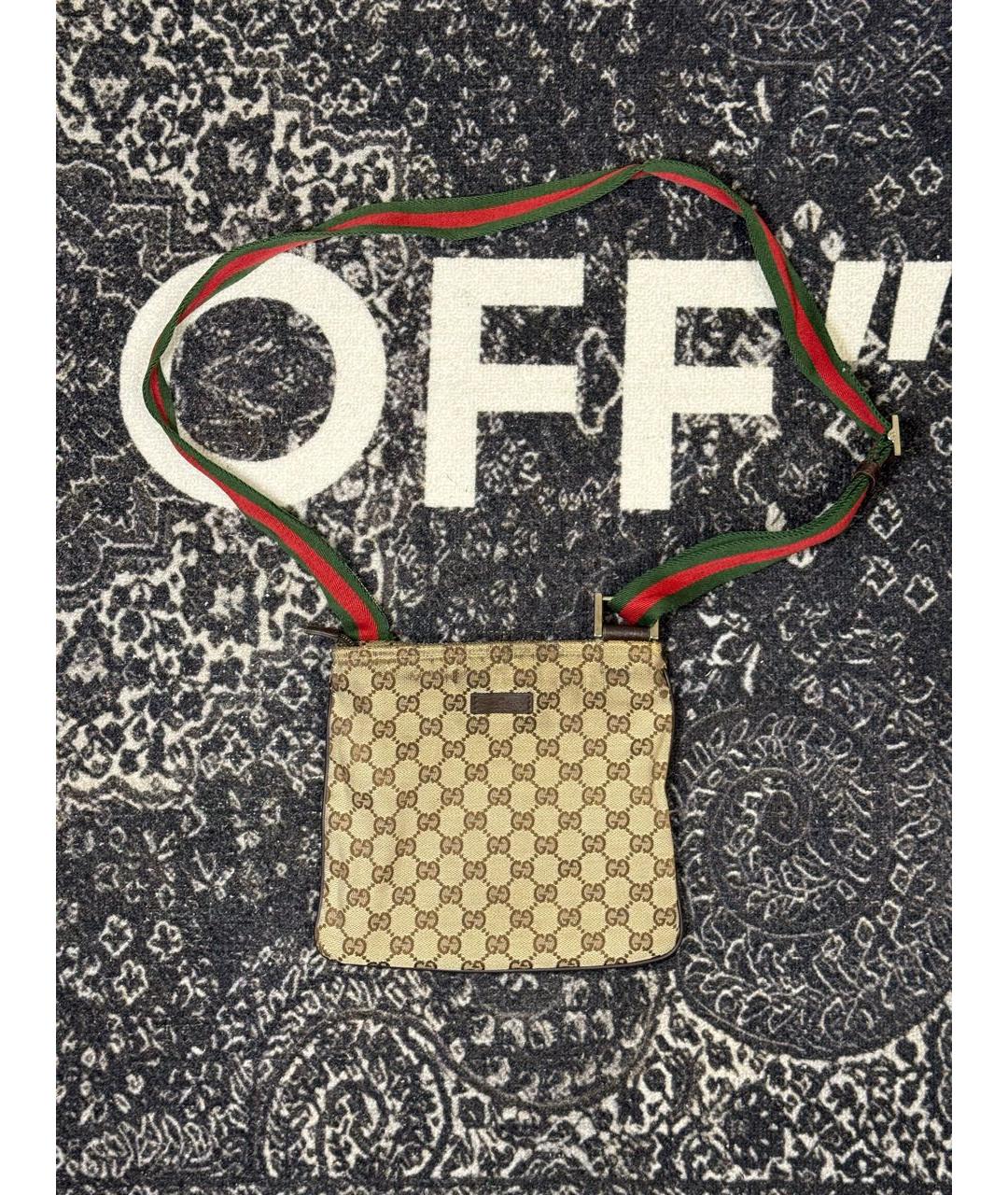 GUCCI Бежевая тканевая сумка на плечо, фото 7