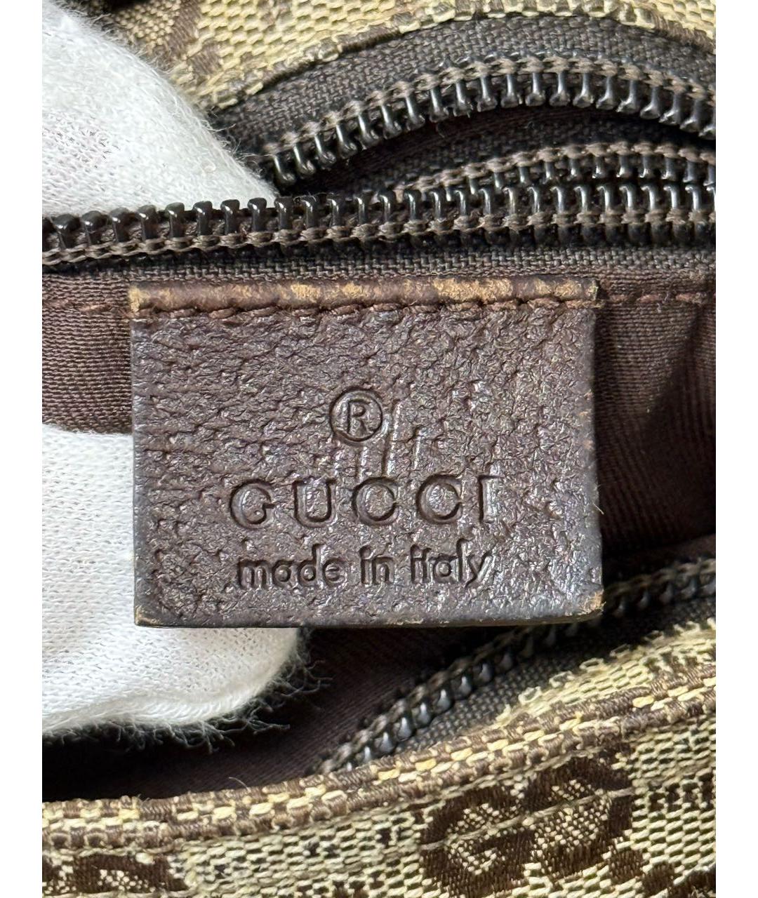GUCCI Бежевая тканевая сумка на плечо, фото 5