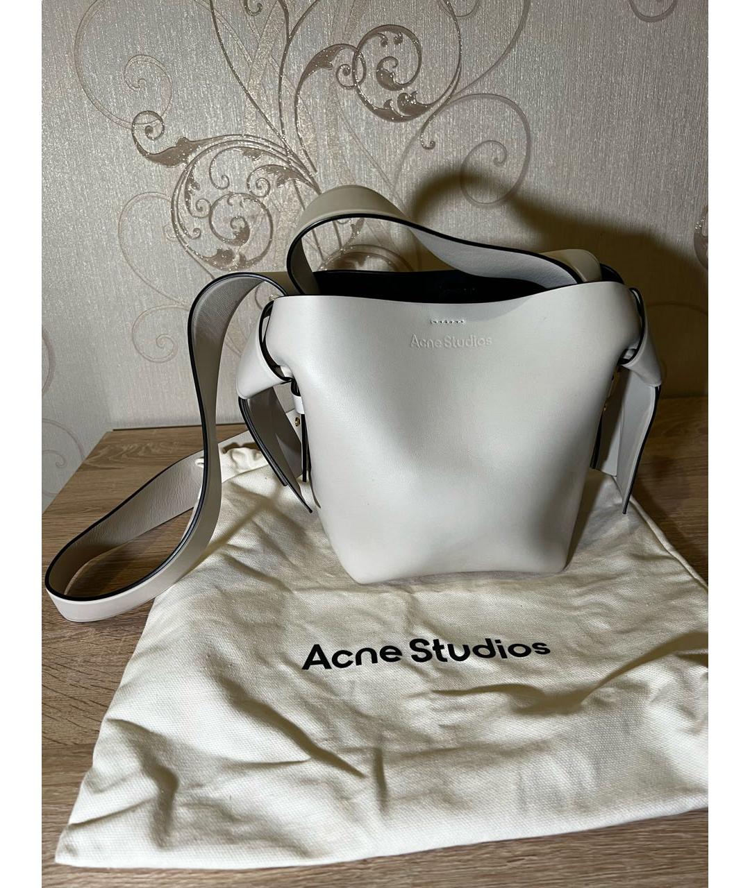 ACNE STUDIOS Белая кожаная сумка через плечо, фото 2