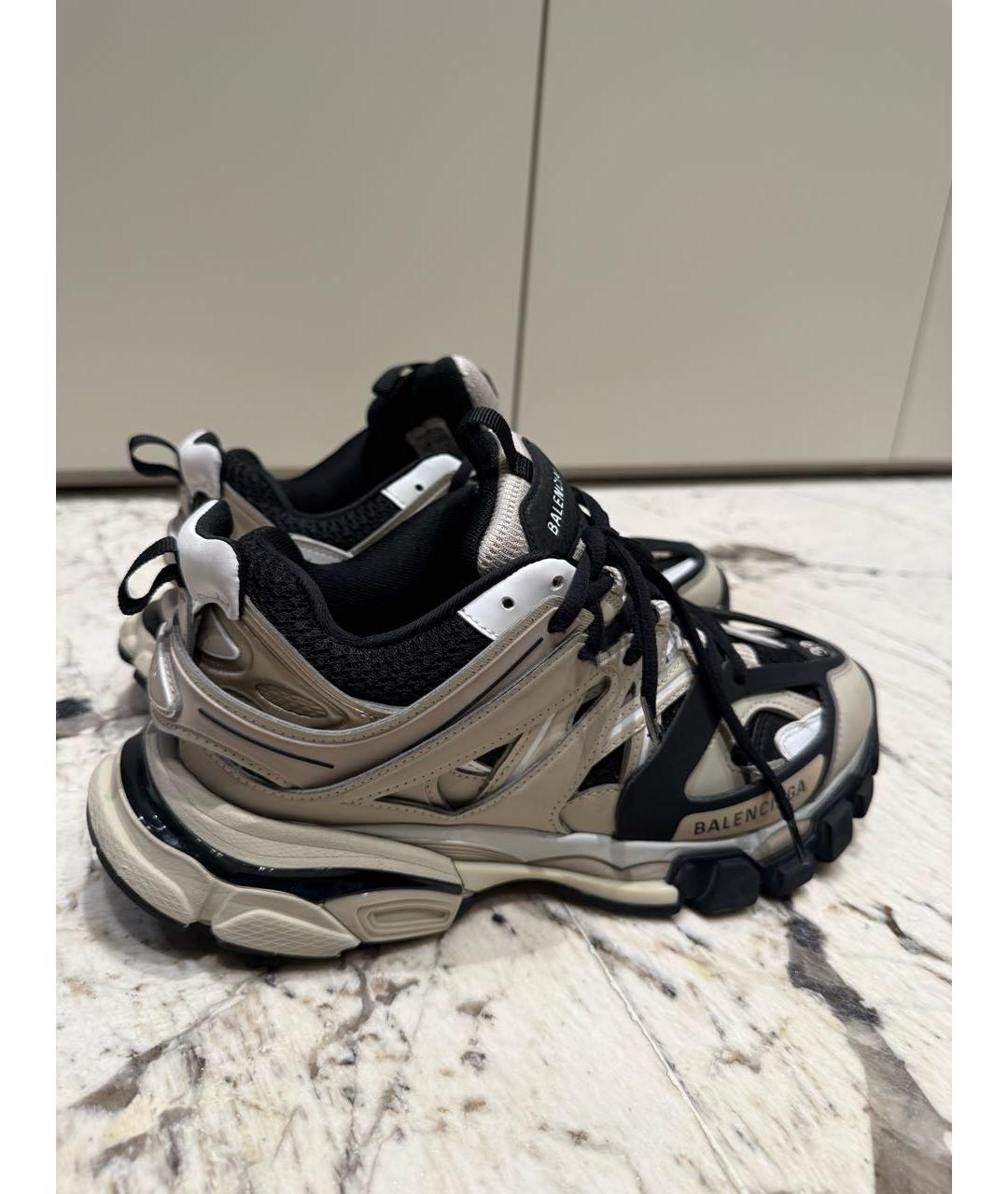 BALENCIAGA Бежевые кожаные кроссовки, фото 4