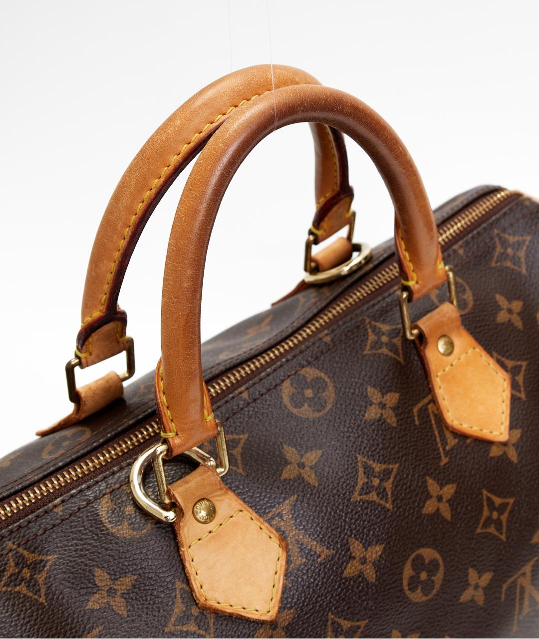LOUIS VUITTON Коричневая сумка с короткими ручками из канвы, фото 4