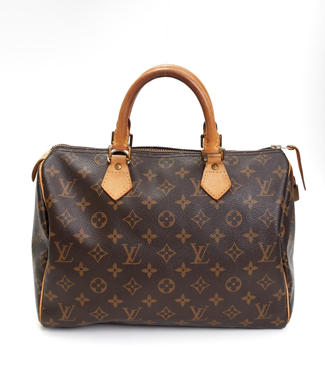 LOUIS VUITTON Коричневая сумка с короткими ручками из канвы, фото 6