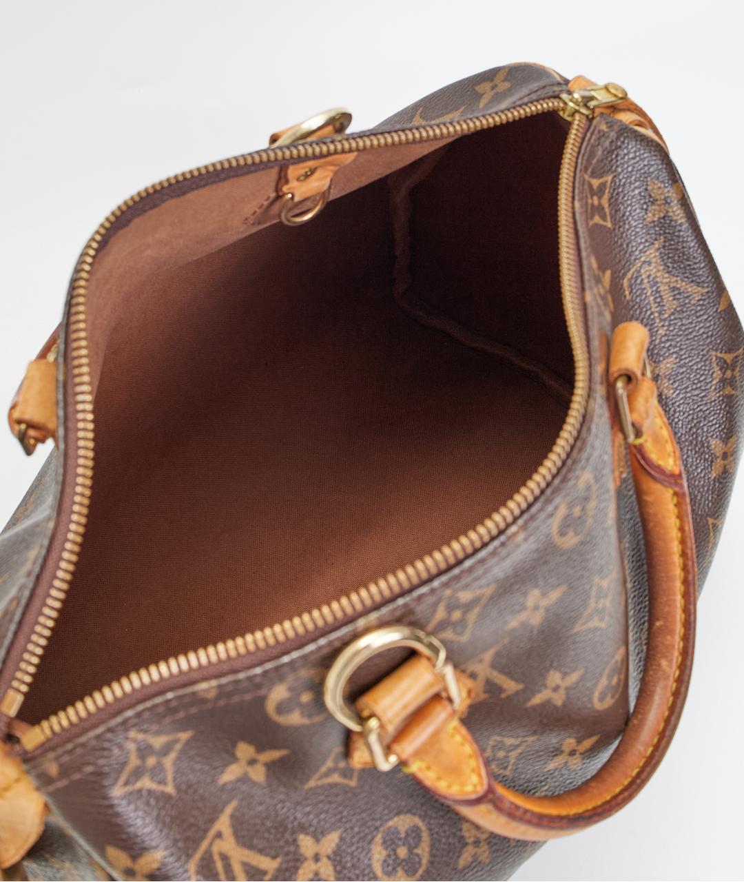 LOUIS VUITTON Коричневая сумка с короткими ручками из канвы, фото 3