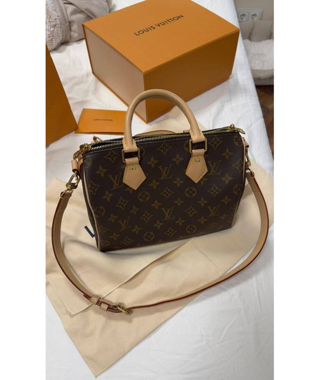 LOUIS VUITTON Коричневая сумка с короткими ручками из канвы, фото 5