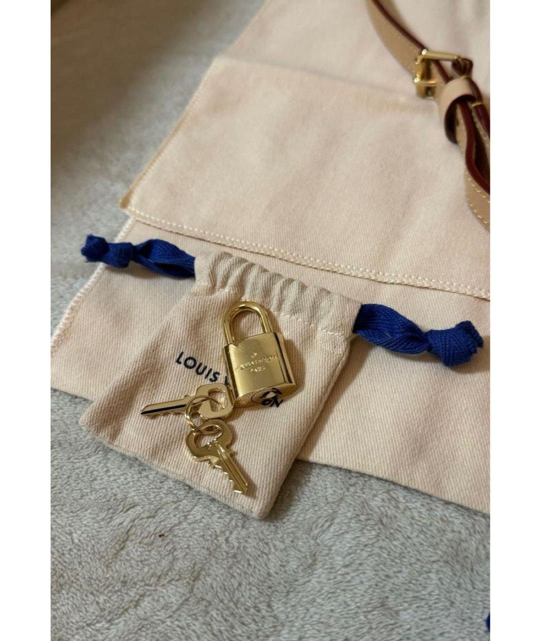 LOUIS VUITTON Коричневая сумка с короткими ручками из канвы, фото 4