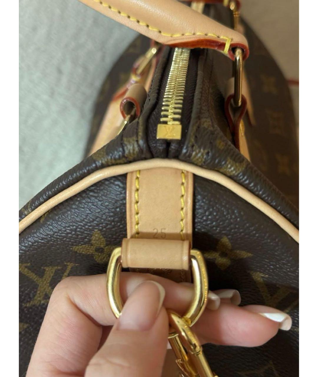 LOUIS VUITTON Коричневая сумка с короткими ручками из канвы, фото 3